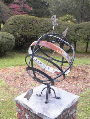 Armillary Sphere in the garden at Dey Mansion