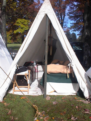 Soldiers tent in 1780 Colonial America