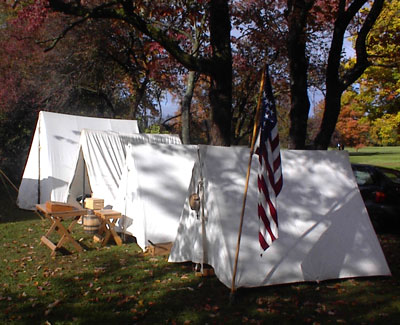 Revolutionary era tent encampment at Dey Mansion