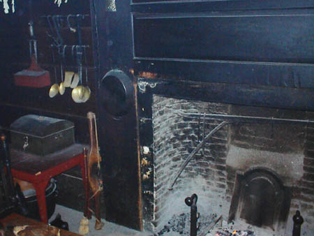 Kitchen fireplace in the Wick Home at Jockey Hollow