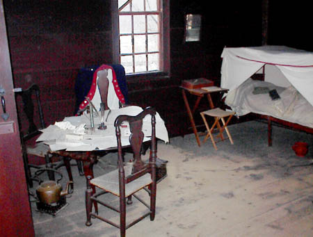 Map table and officers coat at the historic Wick House