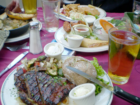 Sidewalk dining in Morristown, NJ at The Office Beer Bar and Grill near the Morritown Green